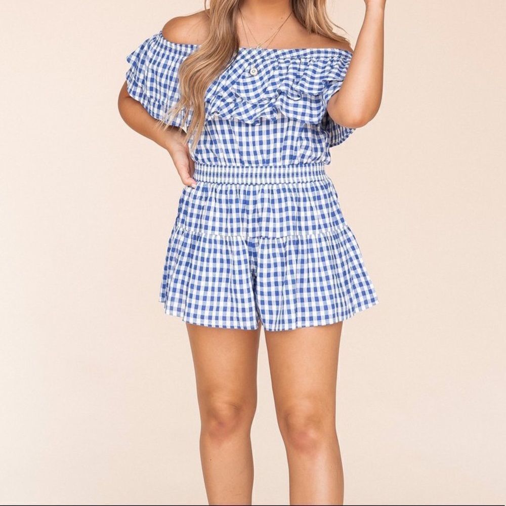 ✨ Catch Up Off Shoulder Gingham Set✨ - Picture 5 of 8